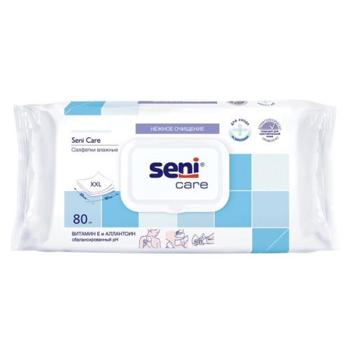 Сени Кэр Seni Care Cалфетки влажные №80 с витамином Е и аллантоином для ухода