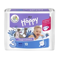 Белла Бэби Хеппи Подгузники миди 5-9кг 13шт Bella Baby Happy