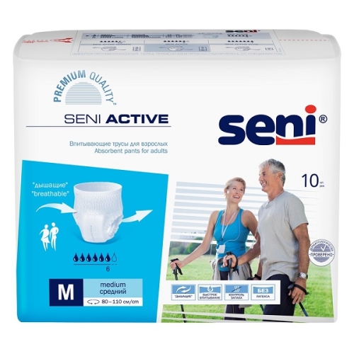 Сени Seni Актив Трусы впитывающие р.M №10 Seni Active Medium
