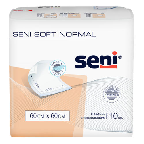 Сени Софт Нормал Пеленки впитыв. 60х60см 10шт. Seni Soft Normal