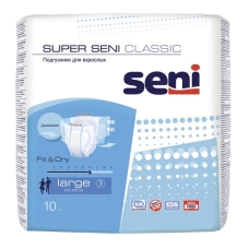 Сени Супер Классик Подгузники для взрослых р.L №10 100-150см Seni Super Classic Large