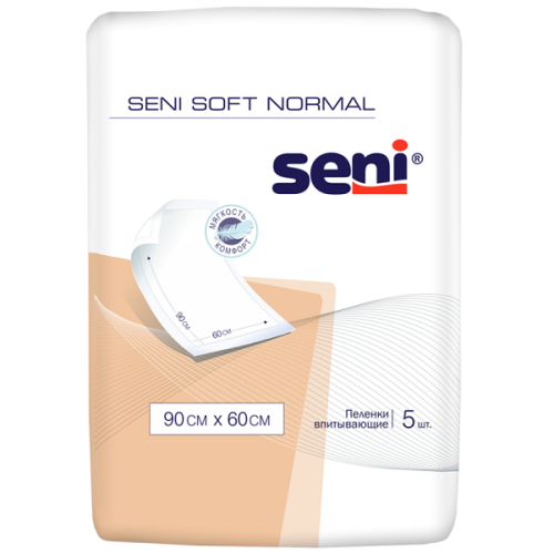 Сени Софт Нормал Пеленки впитыв. 90х60см 5шт. Seni Soft Normal 