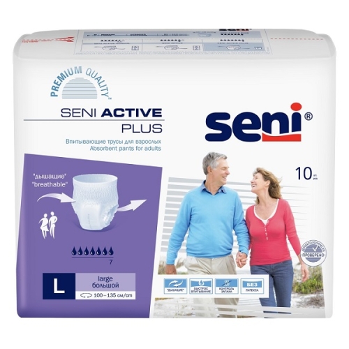 Сени Seni Актив Плюс Трусы впитывающие р.L №10 Seni Active Plus Large