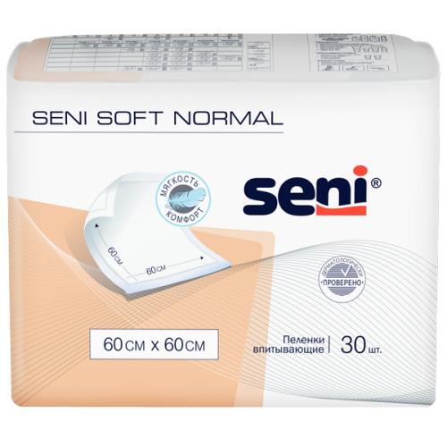 Сени Софт НормалПеленки впитыв. 60х60см 30шт. Seni Soft Normal