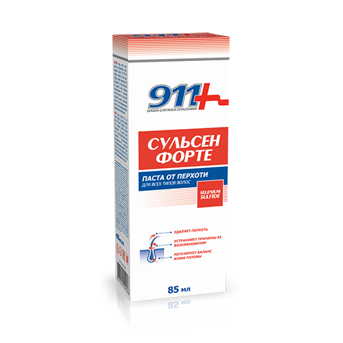 911 Сульсен Форте паста п/перхоти 85мл