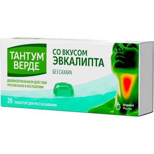 Тантум Верде таблетки Эвкалипт №20 Без сахара