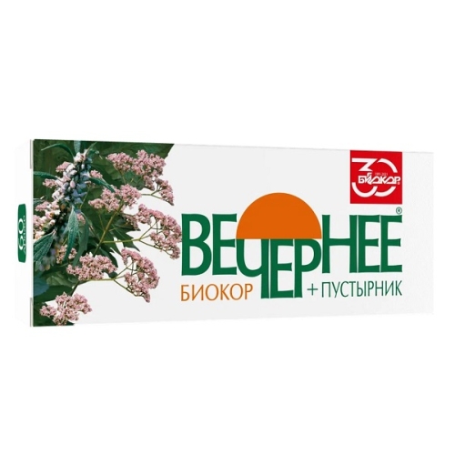 Вечернее + Пустырник Биокор драже №60