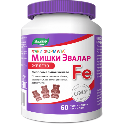 Бэби Формула Мишки Железо пастилки жев №60(БАД)
