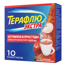 ТераФлю Экстра Яблоко-корица №10 порошок д/р-ра д/приема внутрь
