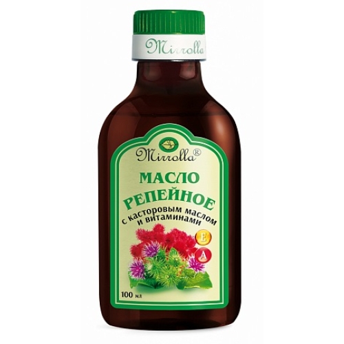 Масло Репейное Касторовое масло и витамины фл. 100мл Мирролла