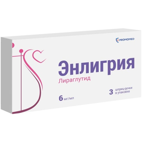 Энлигрия раствор д/п/к.введ. 6мг/мл шприц-ручка №3