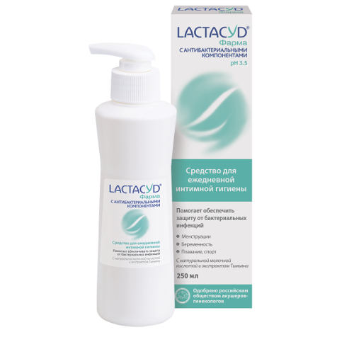 Лактацид LACTACYD ФАРМА с антибактериальными компонентами средство для интимной гигиены фл. 250мл