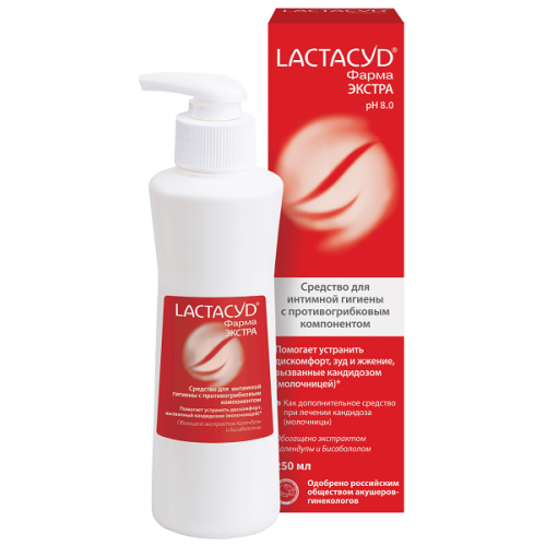 Лактацид LACTACYD ФАРМА Экстра средство для интимной гигиены при молочнице 250мл