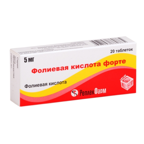 Фолиевая К-та форте таб 5мг №20