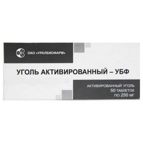 Уголь Активированный-УБФ таб 250мг №50
