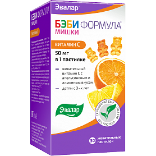 Бэби формула Мишки Витамин С жев.паст. №30